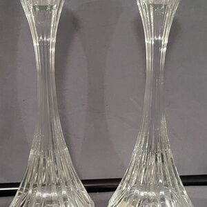Mikasa Elegant Clear Glass Candle Holders